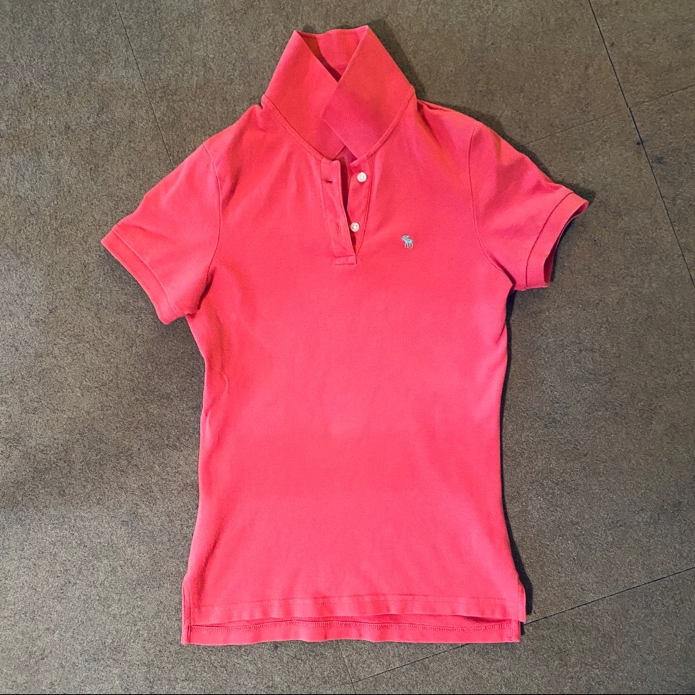 Y2K Abercrombie & Fitch pink/coral polo